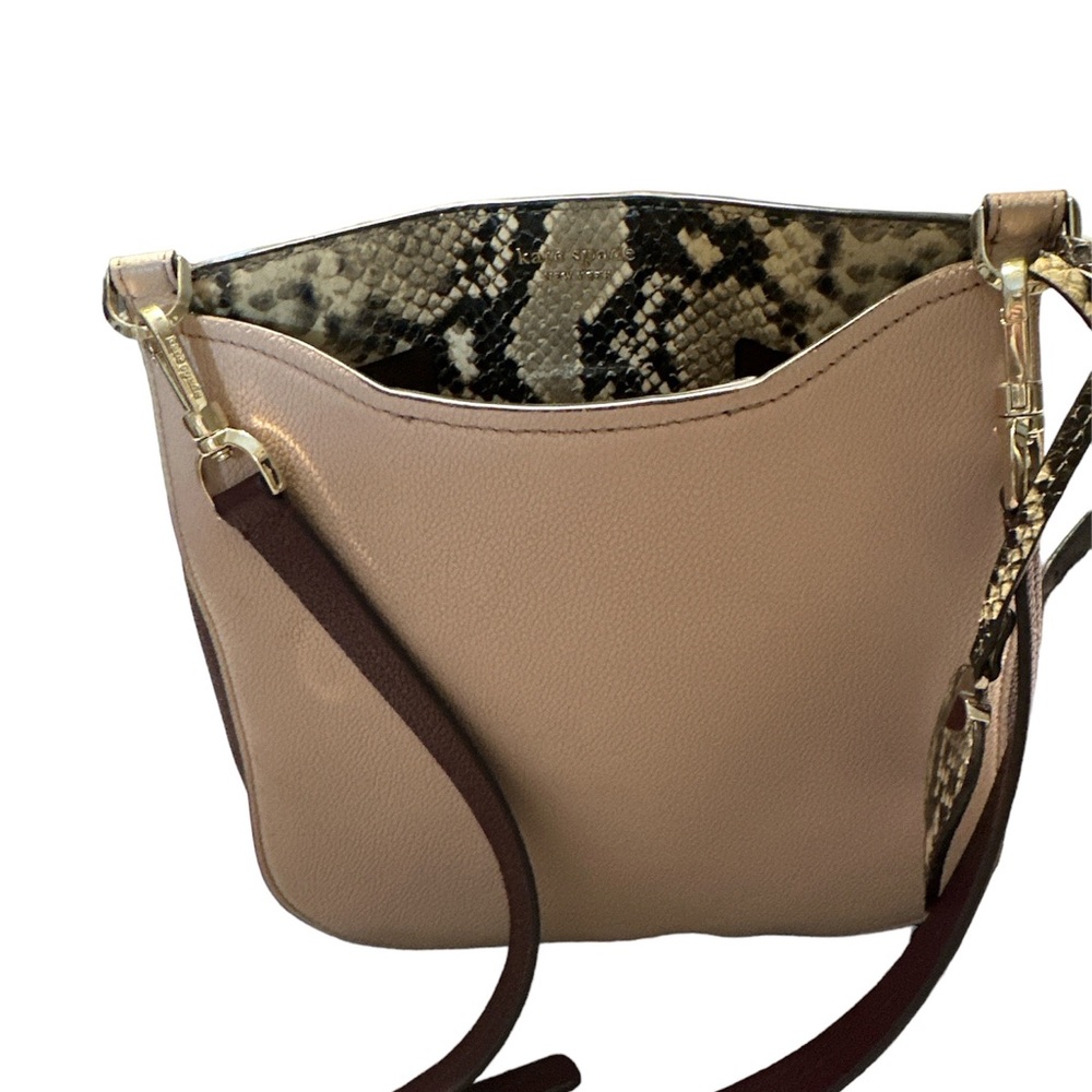 NWOT Kate spade blush and burgundy with snakeskin silver hardware med size